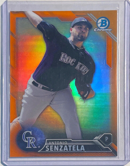 ANTONIO SENZATELA 2016 BOWMAN CHROME PROSPECT ORANGE REFRACTOR #D 07/25