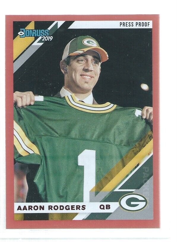 AARON RODGERS 2019 DONRUSS PRESS PROOF RED #98