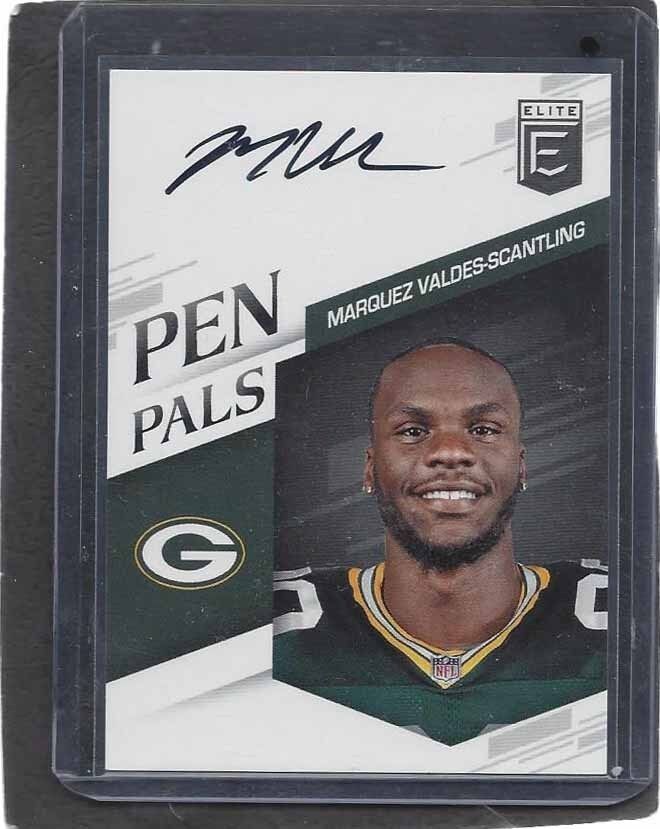 MARQUEZ VALDES-SCANTLING 2018 ELITE PEN PALS PACKERS ON CARD ROOKIE AUTO RC