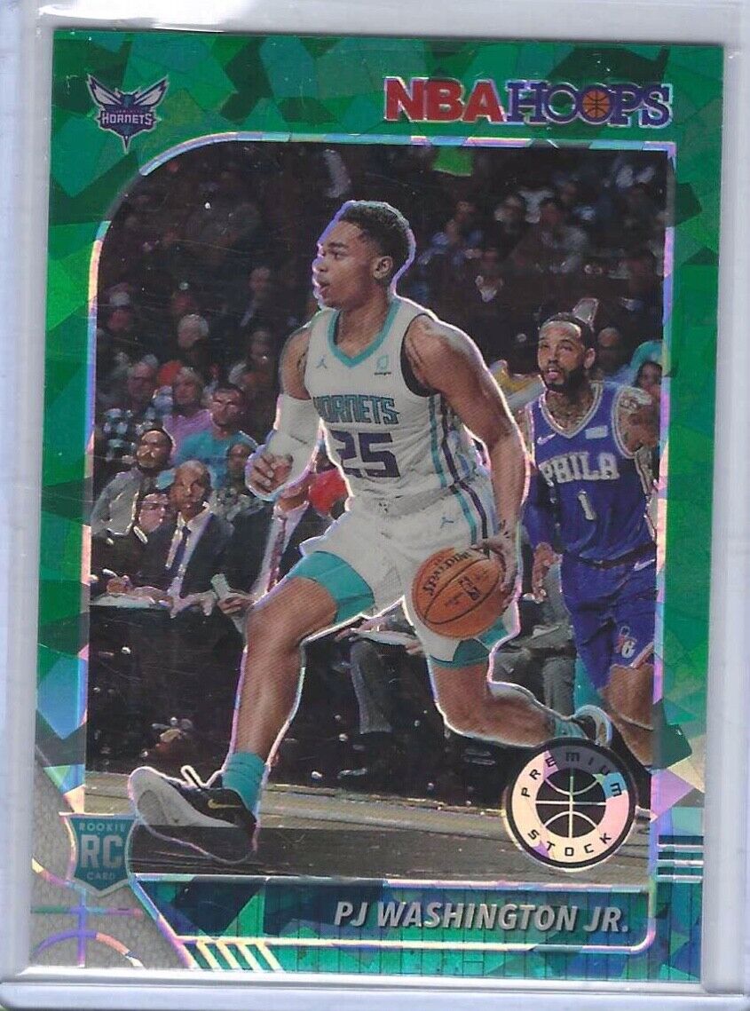 PJ WASHINGTON JR 2019-20 NBA HOOPS PREMIUM STOCK GREEN CRACKED ICE PRIZM RC 209