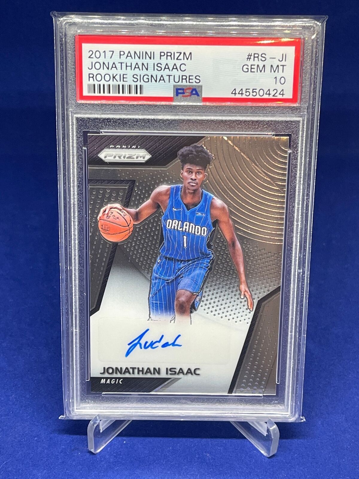 JONATHAN ISAAC 2017-18 PANINI PRIZM ROOKIE SIGNATURES AUTO ROOKIE RC PSA 10