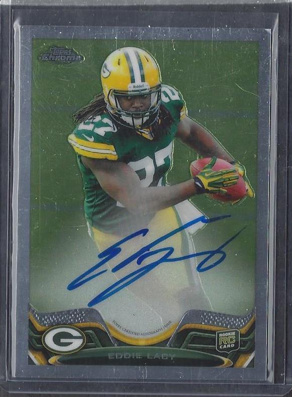 EDDIE LACY 2013 TOPPS CHROME GREEN BAY PACKERS ROOKIE ON CARD AUTO RC #D 567/600