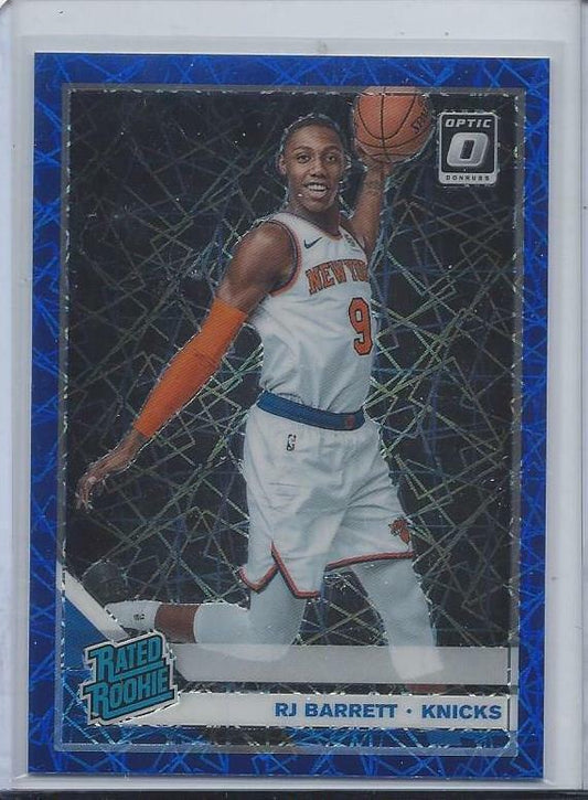 RJ BARRETT 2019-20 DONRUSS OPTIC BLUE VELOCITY HOLO ROOKIE PRIZM RC #178