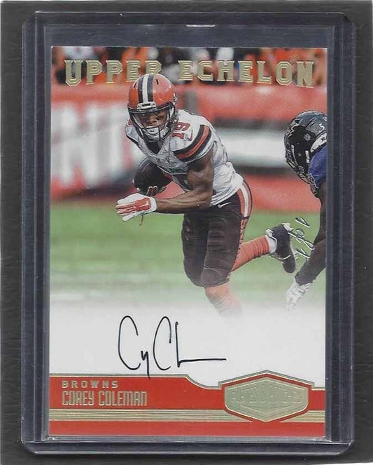 COREY COLEMAN 2016 PLATES & PATCHES UPPER ECHELON GOLD ON CARD AUTO RC #D 1/1
