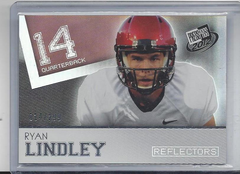 1/1 RYAN LINDLEY PRESS PASS 2012 REFLECTORS RC #D 14/299 HIS JERSEY #14!!!