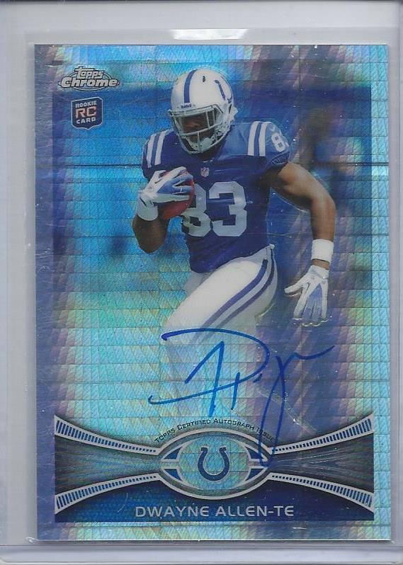 DWAYNE ALLEN 2012 TOPPS CHROME PRISM REFRACTOR COLTS ON CARD ROOKIE AUTO RC /50