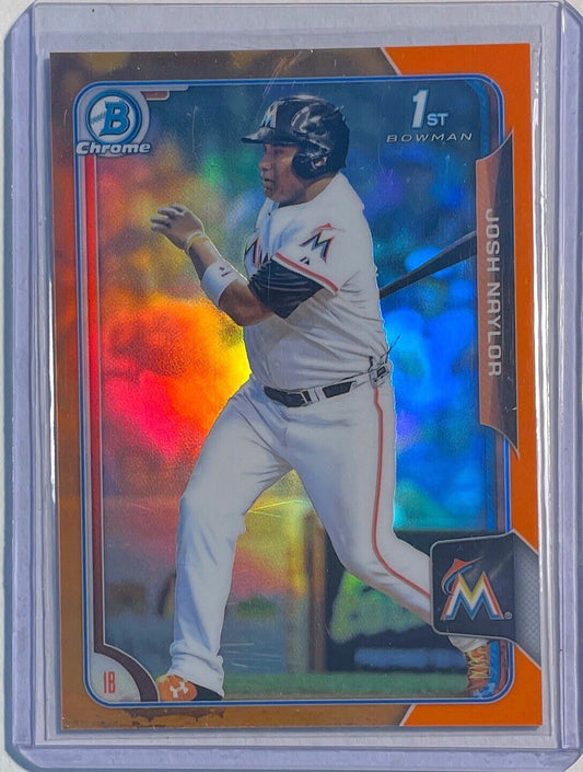 JOSH NAYLOR 2015 BOWMAN CHROME 1ST PROSPECT ORANGE REFRACTOR #D 15/25