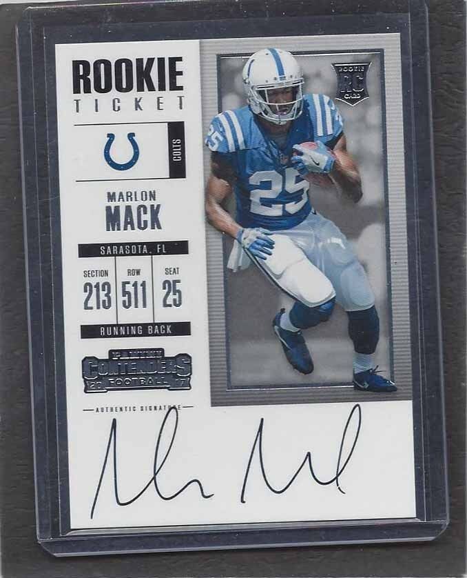 MARLON MACK 2017 CONTENDERS ROOKIE TICKET COLTS ON CARD AUTO RC #314