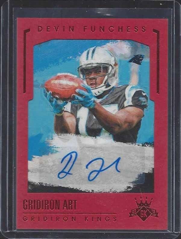 DEVIN FUNCHESS 2015 GRIDIRON KINGS GRIDIRON ART RED FRAMED AUTO RC #D 10/10