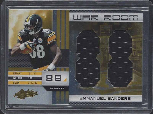 EMMANUEL SANDERS 2010 ABSOLUTE WAR ROOM JUMBO JERSEY NUMBER RC #D 6/10