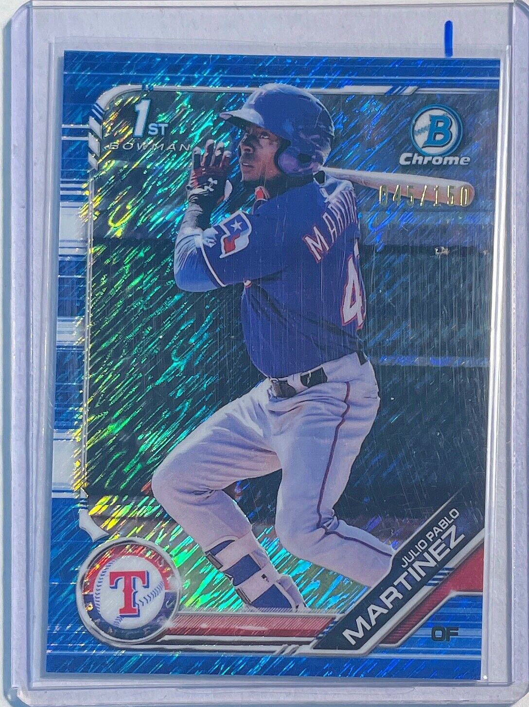 JULIO PABLO MARTINEZ 2019 BOWMAN CHROME 1ST PROSPECT BLUE REFRACTOR #D 045/150