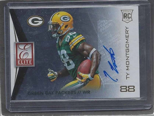 TY MONTGOMERY 2015 PANINI DONRUSS ELITE GREEN BAY PACKERS ROOKIE AUTO RC