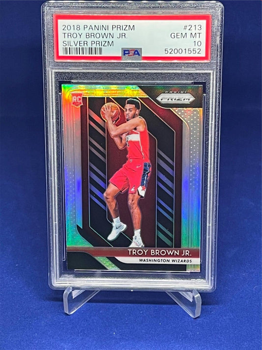 TROY BROWN JR 2018-19 PANINI PRIZM SILVER PRIZM ROOKIE RC #213 PSA 10