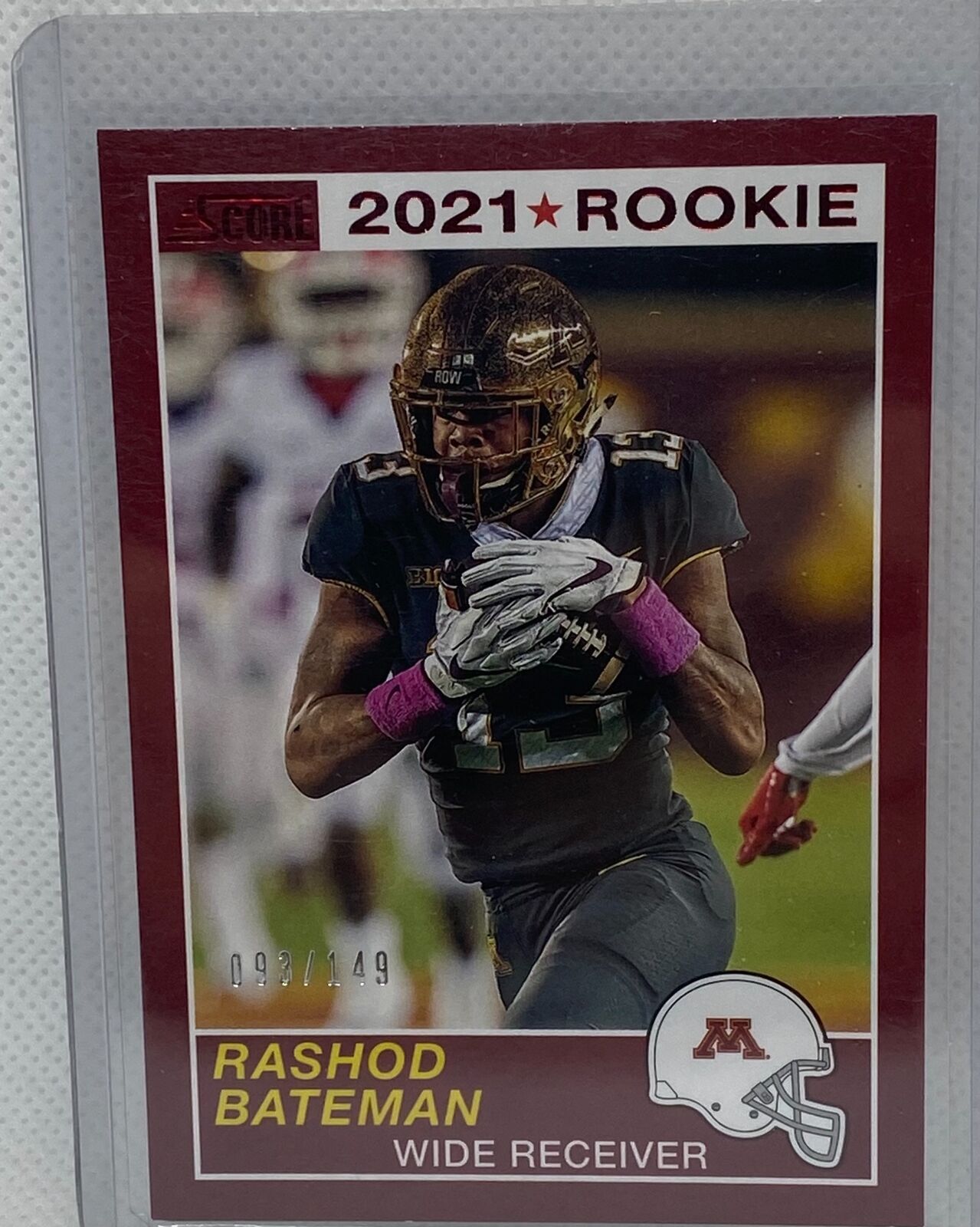 RASHOD BATEMAN 2021 PANINI CHRONICLES SCORE DRAFT PICKS RED RC #D 093/149