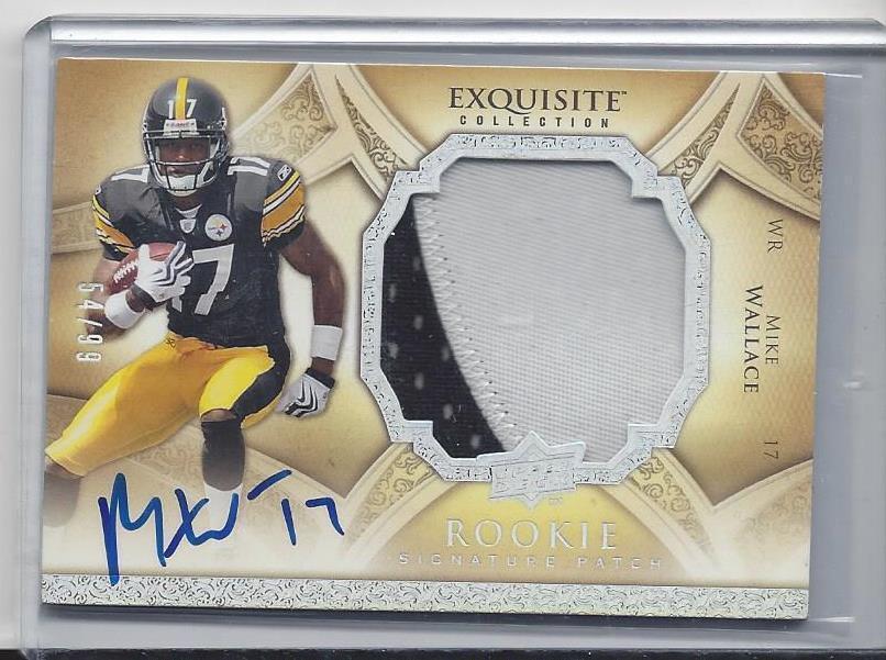 MIKE WALLACE 2009 UD EXQUISITE HOLOFOIL RPA 2 COLOR JUMBO PATCH AUTO RC #D 54/99