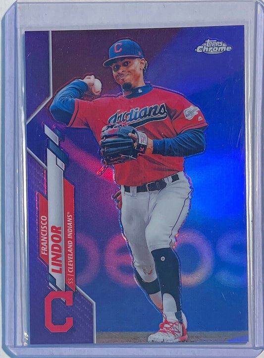 FRANCISCO LINDOR 2020 TOPPS CHROME PURPLE REFRACTOR #D 057/299