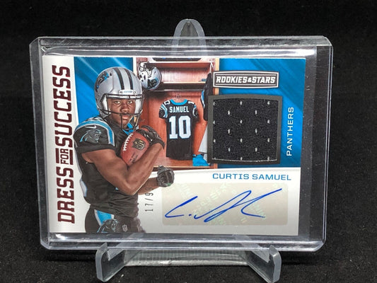 CURTIS SAMUEL 2017 ROOKIES & STARS RED DRESS FOR SUCCESS JERSEY AUTO RC #D 17/99