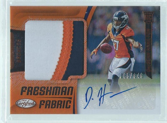 DAESEAN HAMILTON 2018 CERTIFIED FRESHMAN 3 COLOR PATCH AUTO ORANGE RC #D /349