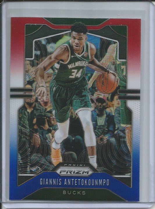 GIANNIS ANTETOKOUNMPO 19-20 PANINI PRIZM RED WHITE BLUE PRIZM CARD 152
