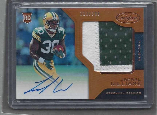 JAMAAL WILLIAMS 2017 CERTIFIED ORANGE FRESHMAN FABRIC JUMBO PATCH AUTO RC /349