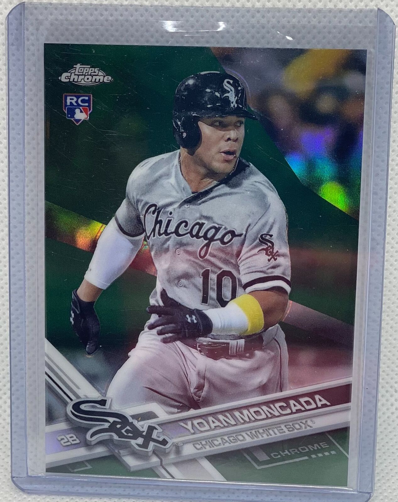 YOAN MONCADA 2017 TOPPS CHROME GREEN REFRACTOR RC #D 07/99