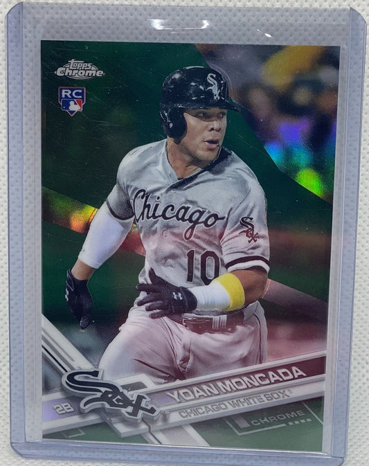 YOAN MONCADA 2017 TOPPS CHROME GREEN REFRACTOR RC #D 07/99