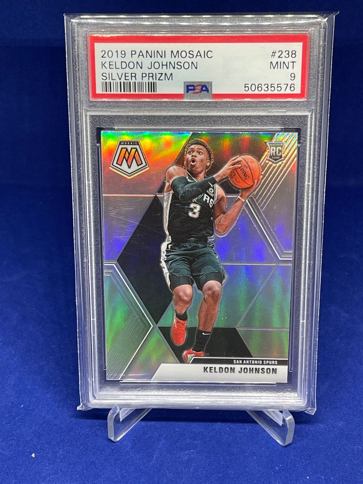 KELDON JOHNSON 2019-20 PANINI MOSIAC SILVER PRIZM ROOKIE RC #238 PSA 9 MINT