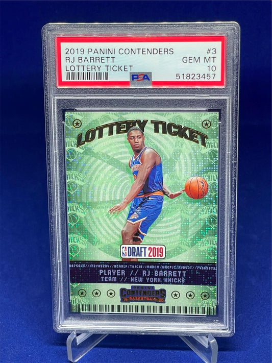 RJ BARRETT 2019-20 PANINI CONTENDERS LOTTERY TICKET SPECKLE ROOKIE RC #3 PSA 10