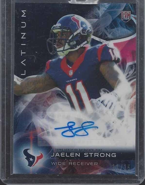 1/1 JAELEN STRONG 2015 TOPPS PLATINUM BLACK REFRACTOR AUTO RC #D 11/15 JSY #11 !