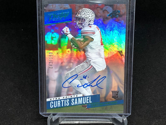 CURTIS SAMUEL 2017 PANINI PRESTIGE XTRA POINTS GREEN AUTO RC #D /150
