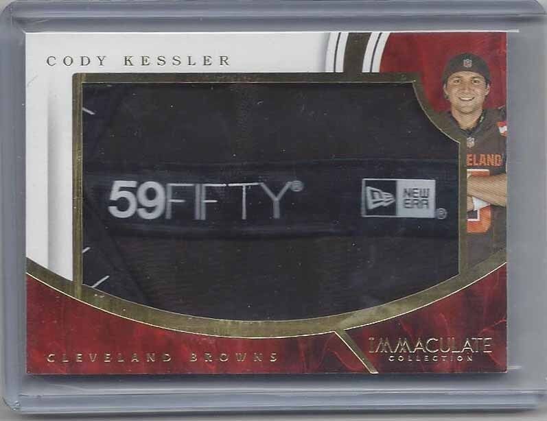 CODY KESSLER 2016 IMMACULATE JUMBO 59FIFTY NEW ERA LOGO HAT TAG PATCH RC #D /15