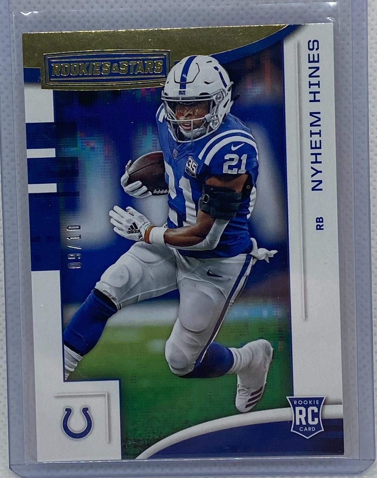 NYHEIM HINES 2018 PANINI ROOKIES & STARS GOLD RC #D 09/10