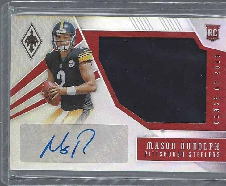 MASON RUDOLPH 2018 PANINI PHOENIX CLASS ROOKIE JUMBO JERSEY AUTO RC #D 85/149