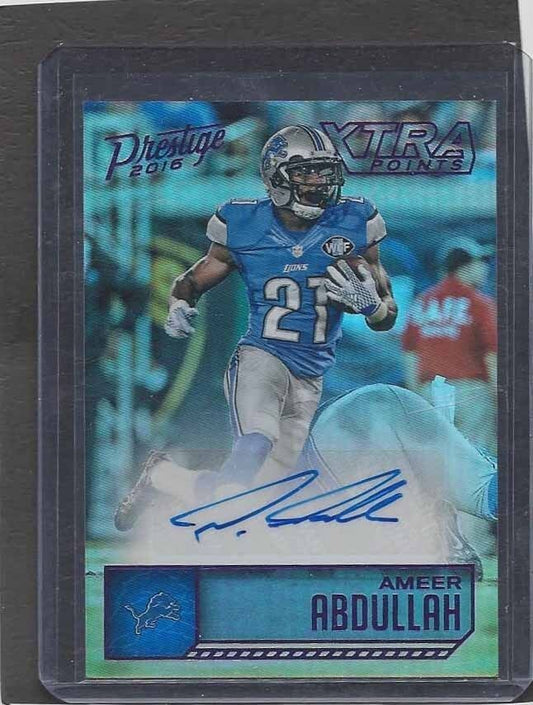 AMEER ABDULLAH 2016 PRESTIGE XTRA POINTS PURPLE LIONS AUTO #D 53/100