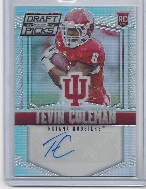 TEVIN COLEMAN 2015 PANINI PRIZM DRAFT PICKS COLLEGE REFRACTOR ROOKIE AUTO RC 145