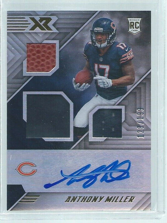 ANTHONY MILLER 2018 PANINI XR TRIPLE JERSEY AUTO RC #D 128/199