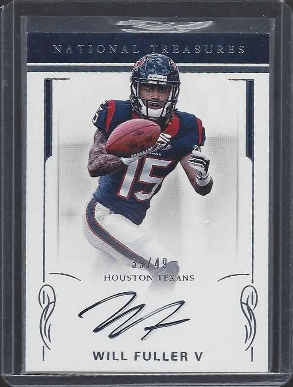 WILL FULLER V 2016 NATIONAL TREASURES TEXANS TRUE ROOKIE ON CARD AUTO RC #D /49