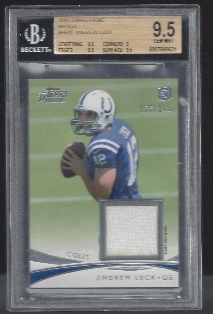 ANDREW LUCK 2012 TOPPS PRIME RELICS ROOKIE JERSEY RC #D 187/266 BGS 9.5 POP 3