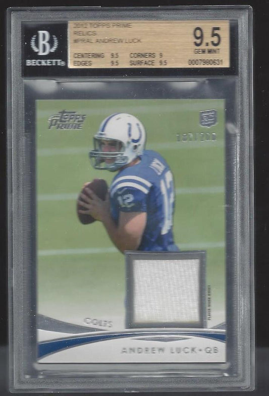 ANDREW LUCK 2012 TOPPS PRIME RELICS ROOKIE JERSEY RC #D 187/266 BGS 9.5 POP 3