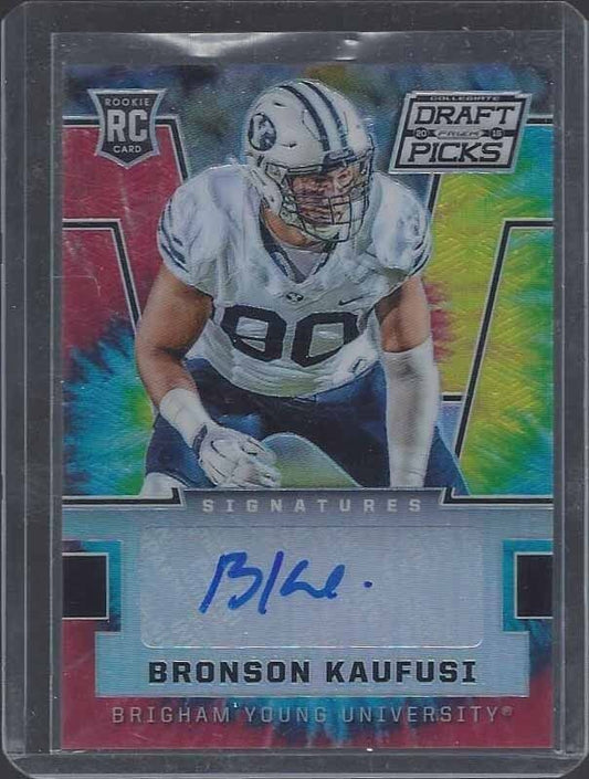 BRONSON KAUFUSI 2016 PANINI PRIZM DRAFT PICKS TIE DYE PRIZMS AUTO RC #D 46/49