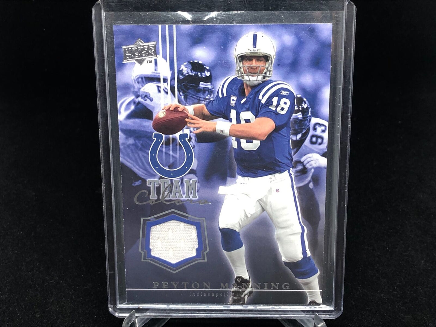 PEYTON MANNING 2008 UPPER DECK TEAM COLORS GAME USED JERSEY RELIC