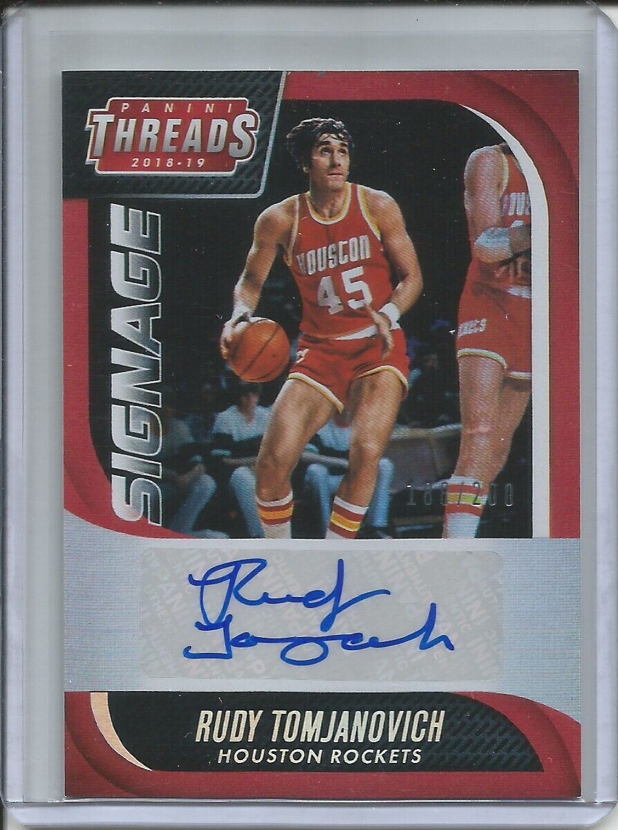 RUDY TOMJANOVICH 2018-19 PANINI THREADS SIGNAGE AUTO #D 188/200