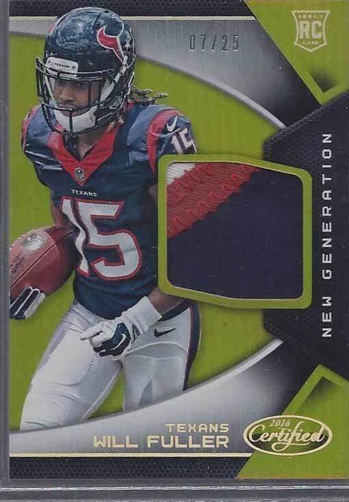 WILL FULLER 2016 CERTIFIED MIRROR GOLD NEW GENERATION 3 COLOR PATCH RC #D 7/25