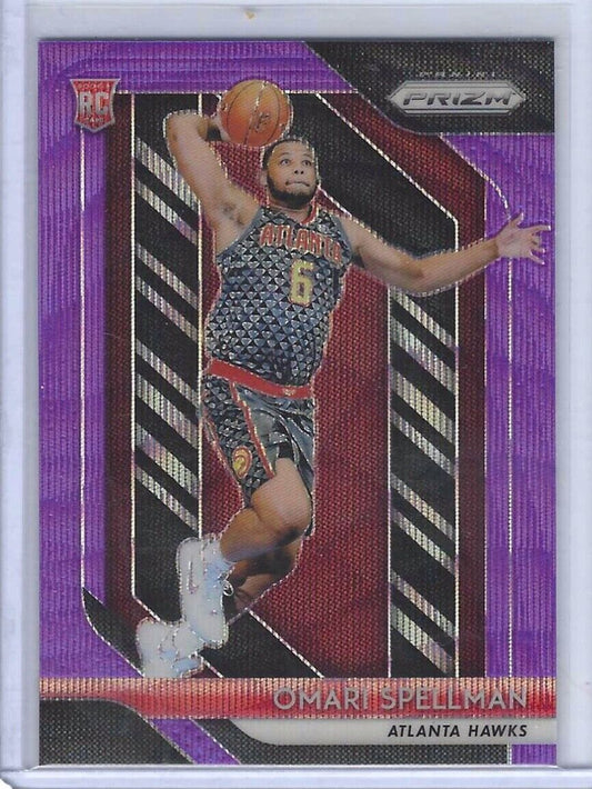 OMARI SPELLMAN 2018-19 PANINI PRIZM PURPLE WAVE ROOKIE RC  #88