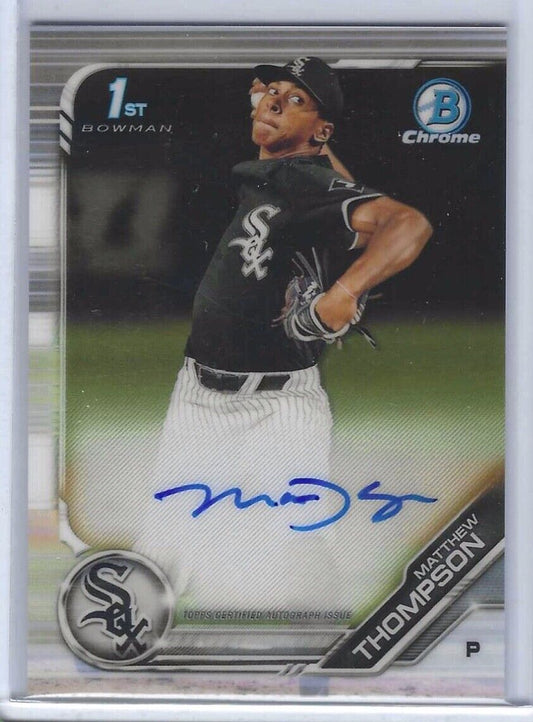 MATTHEW THOMPSON 2019 BOWMAN CHROME 1ST PROSPECT ON CARD AUTO #CDA-MTH