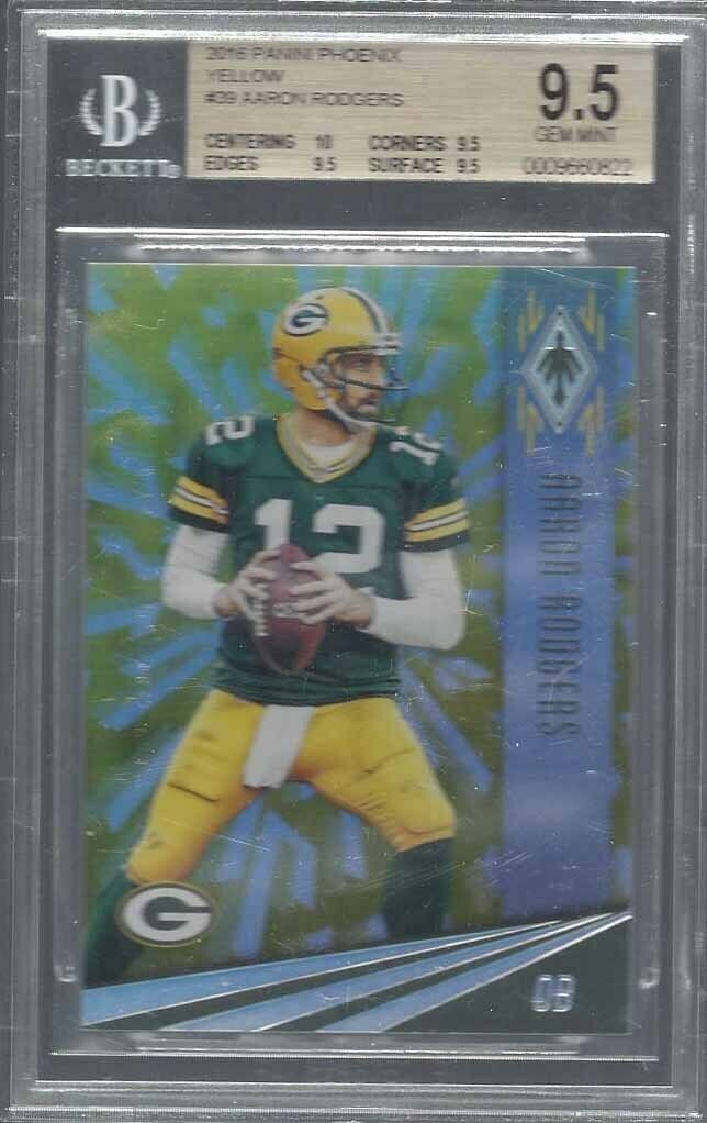 AARON RODGERS 2016 PANINI PHOENIX YELLOW GOLD #D 14/25 BGS 9.5 GEM MINT POP 1/1