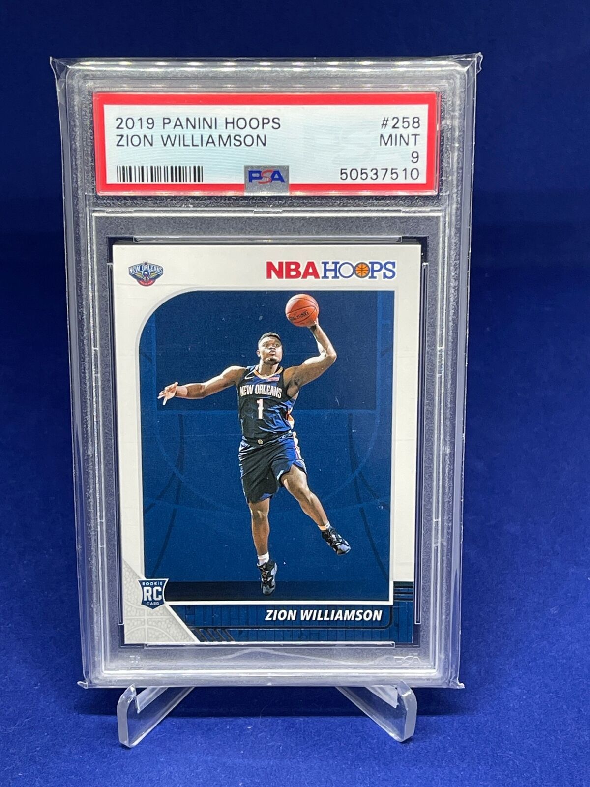 ZION WILLIAMSON 2019-20 PANINI NBA HOOPS ROOKIE RC #258 PSA 9 MINT