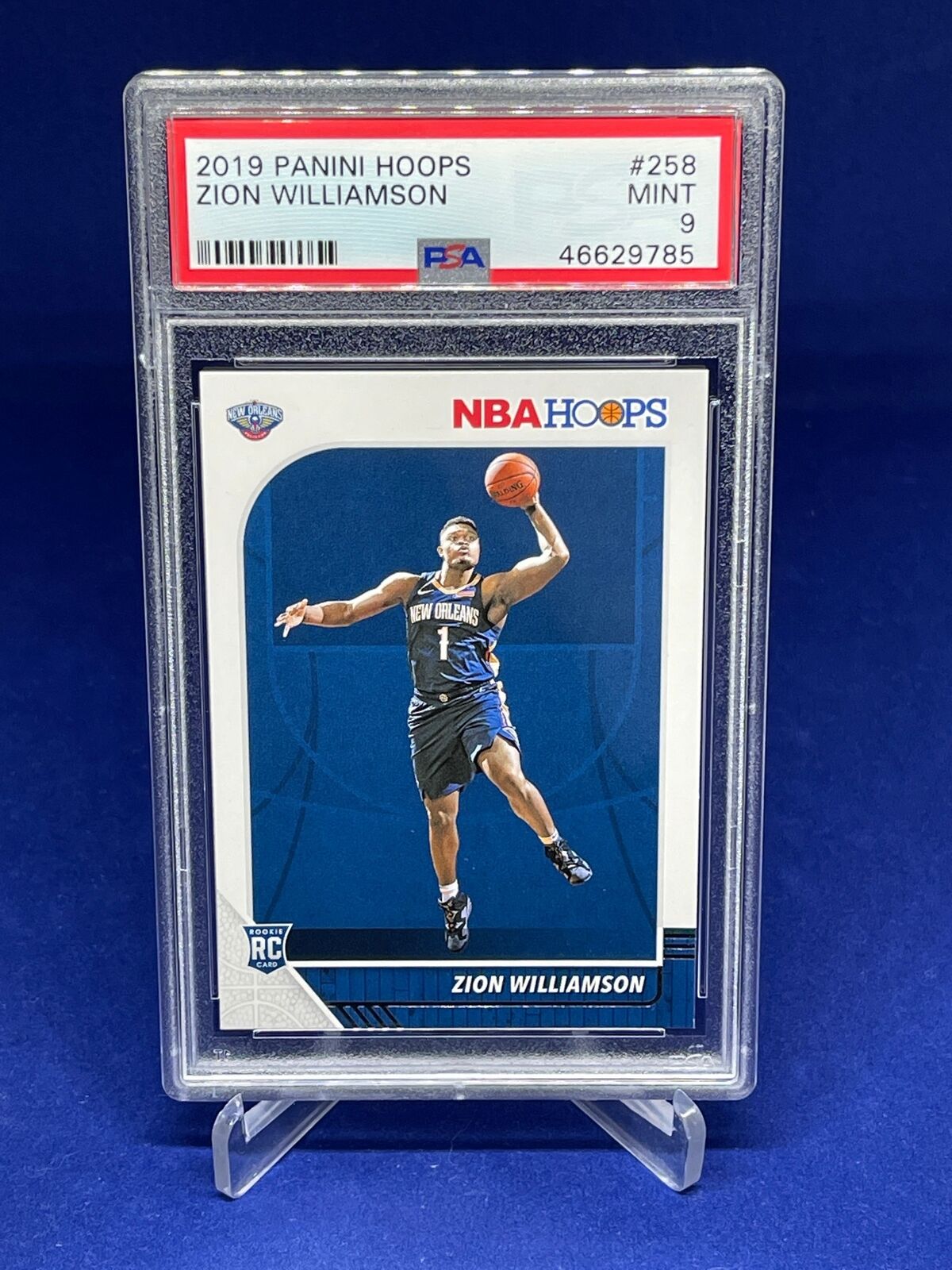 ZION WILLIAMSON 2019-20 PANINI NBA HOOPS ROOKIE RC #258 PSA 9 MINT