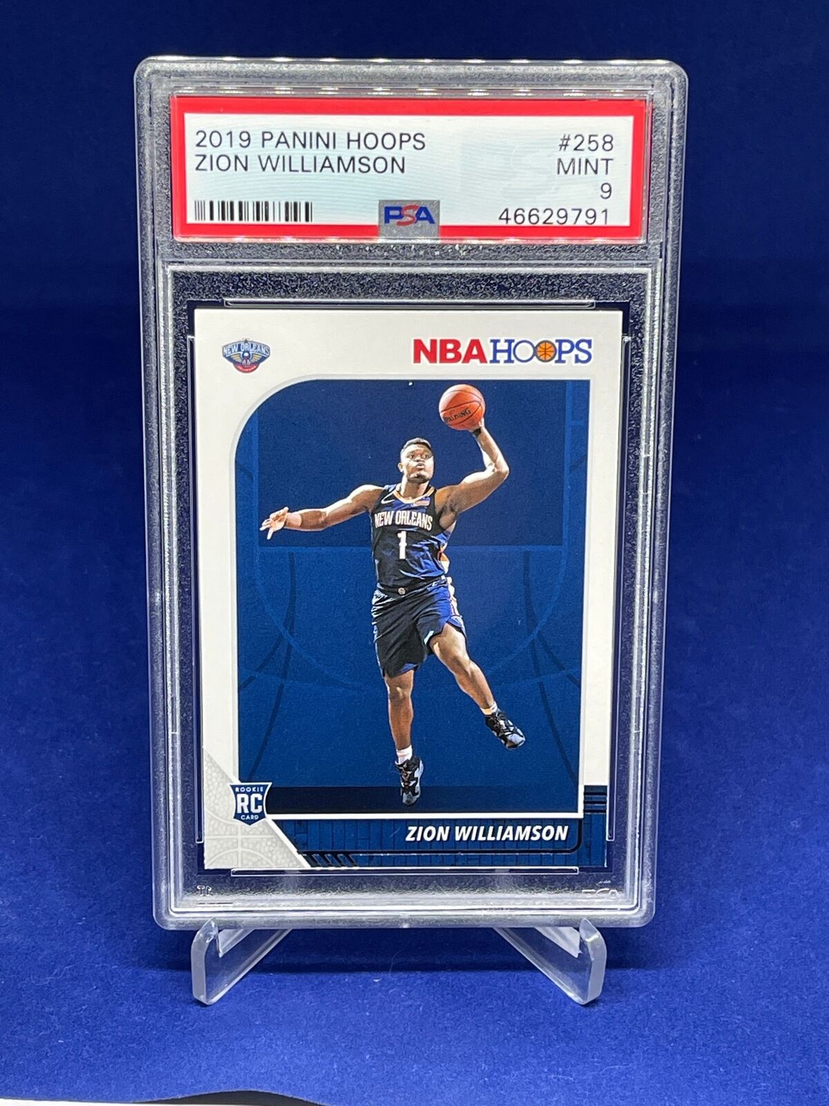 ZION WILLIAMSON 2019-20 PANINI NBA HOOPS ROOKIE RC #258 PSA 9 MINT