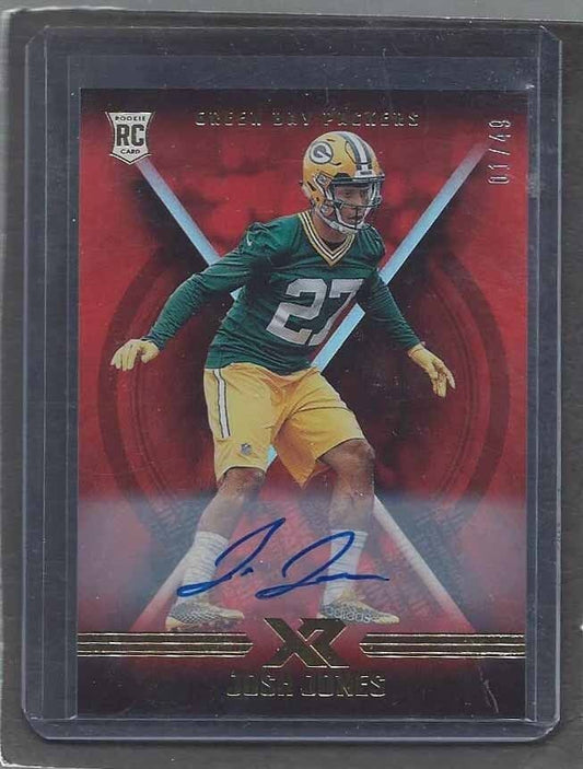 JOSH JONES 2015 PANINI XR FOOTBALL ORANGE PACKERS ROOKIE AUTO RC #D 1/49